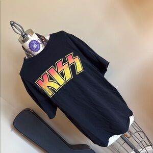 Kiss Black Tee with Yellow and Red Logo
